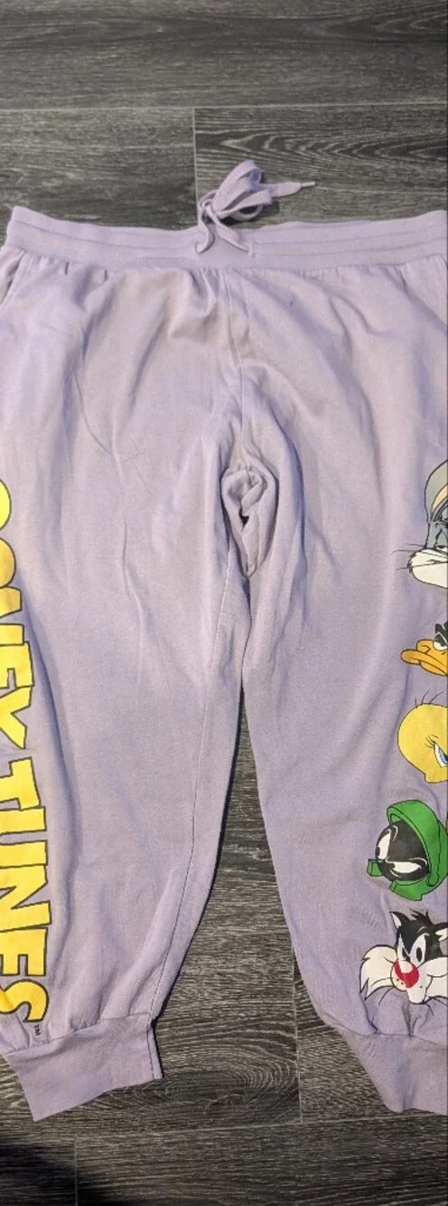 Warner Bros. Lavender Womens Joggers with Looney Tunes Character Row